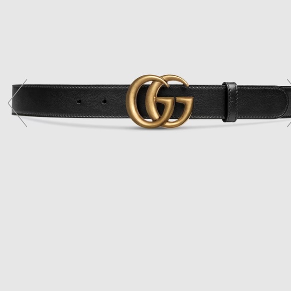 AUTHENTIC GUCCI LEATHER BELT WITH DOUBLE G BUCKLE - Picture 1 of 6